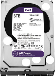 Жесткий диск WD60PURZ 6Тб SATA 3.0 (6Gbps) (серии WD Purple) для круглосуточной работы