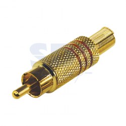 РАЗЪЁМ штекер RCA Металл под винт Черные/Красные GOLD REXANT 14-0411