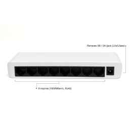 AMATEK AN-SG8 - 8-портовый 1000 Мбит/с коммутатор