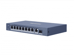 DS-3E0510P-E Неуправляемый, 8 RJ45 1000M PoE с грозозащитой 6кВ,1 Uplink порт 1000М Ethernet;1 1000М