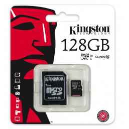 Карта памяти Kingston microSD 128Gb Class10  + microSD