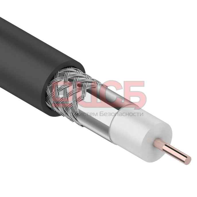 Кабель RG-6U коаксиальный черный наружный (бухта 100 м) 01-2202 