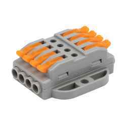 Клемма СМК 222-424P проходная 4 полюса, с монтажной площадкой (0,08-4мм²), серая (25 шт./уп.)07-6264