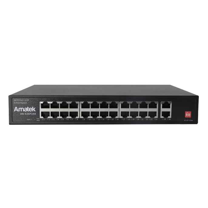 AMATEK AN-S26P24A 26-портовый 100/1000 Мбит/с коммутатор с PoE+ до 300Вт