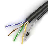 Кабель медный UTP, кат.5Е, 4 пары Rexant уличный с тросом 01-0046 (бухта 305 м) 