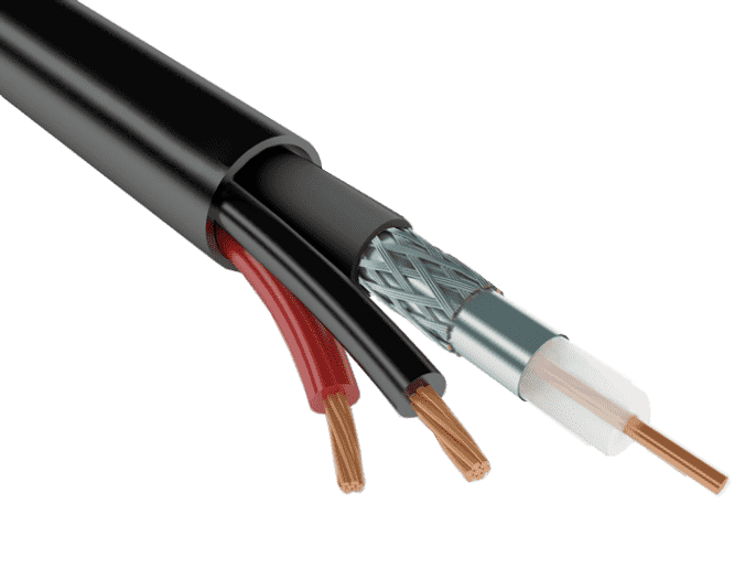 КВК-П-2х0,5 Э Коаксиальный кабель КВК 2 жилы питания 0,5 мм экранированный (200м) УралКаб