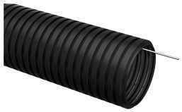 Труба гофрированная 20 мм ПНД ЧЕРНАЯ с зондом усиленная Элекор  (100 м)